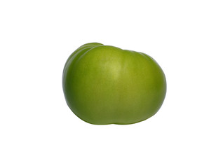 Green Tomato on White Background