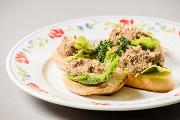 toasts with pate