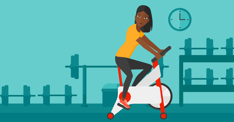 Woman doing cycling exercise.