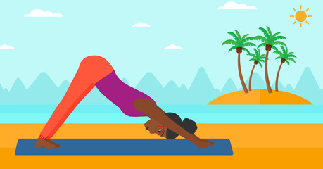 Obraz na płótnie Canvas Woman practicing yoga.
