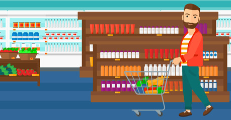 Customer with trolley.