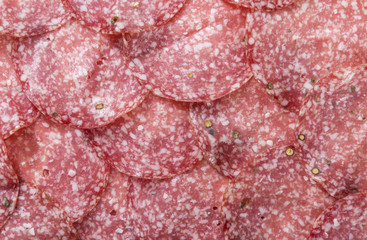 Salami (selective focus) as background image