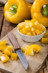 Portion of yellow Peppers (sliced)