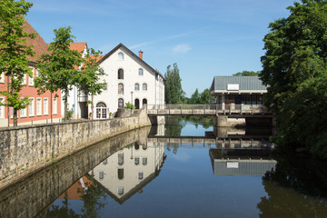 Obraz premium Historische Emsmühle in Warendorf, Nordrhein-Westfalen