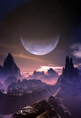 Fototapeta premium Alien Planet - Fantasy Krajobraz