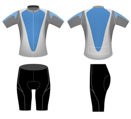 Blue style cycling vest vector design on a white background