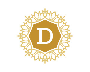D initial royal letter logo