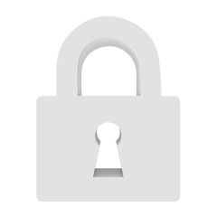 Lock icon isolated on a white background. 3d rendering close-up