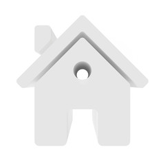 House isolated on white background. 3d rendering close-up