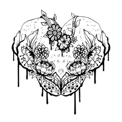 Fototapeta premium Abstract black and white heart. Vector illustration