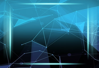 Virtual technology background with lines and grids points
