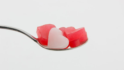 heart-shaped on  spoon