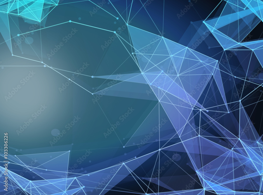 Aufkleber virtual technology background with lines and grids points