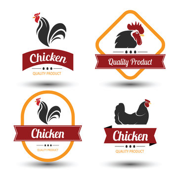 chicken label vector
