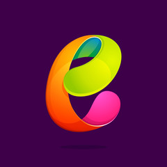 E letter colorful logo.