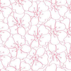 Seamless floral pattern with flowers plum