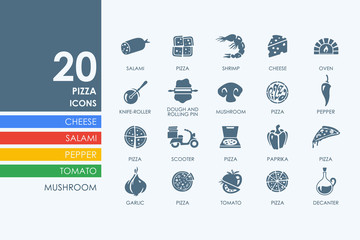 Set of pizza icons
