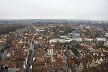 Fototapeta premium Panorama of Bruges from the observation deck Belford