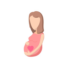 Pregnant woman cartoon icon