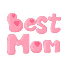 Lettering Best Mom cartoon icon