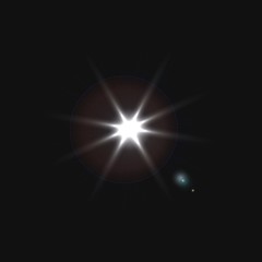 bright flash of light. Star in space