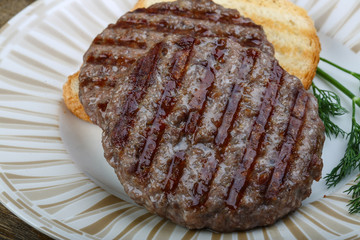 Grilled burger cutlet