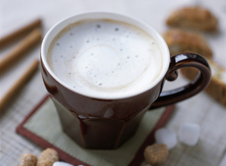 泡立つカプチーノ