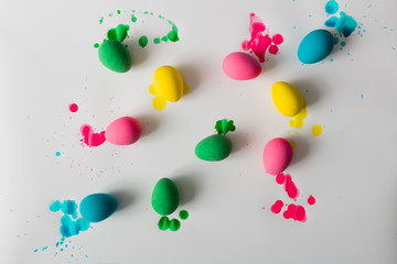 Colorful Easter eggs on white background