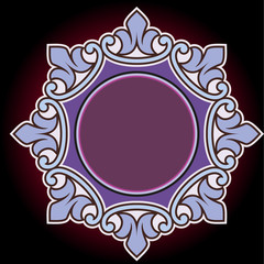 Vector vintage border frame engraving with retro ornament Vector