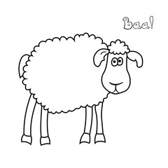 Cute fun cartoon sheep