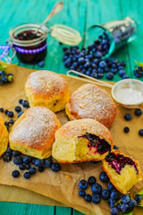 Homemade blueberry stuffed croissants