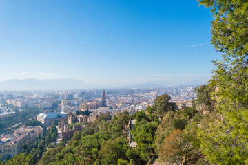 Naklejka premium View of the mountain slope in Malaga