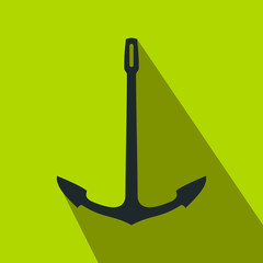 Old anchor flat icon