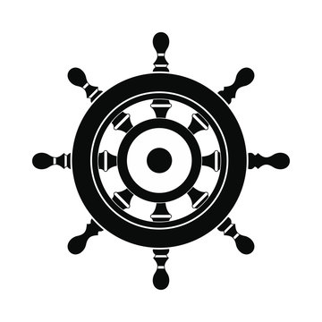 Wooden ship wheel icon