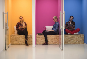 group of business people in creative working  space