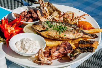 Seafood on the plate
