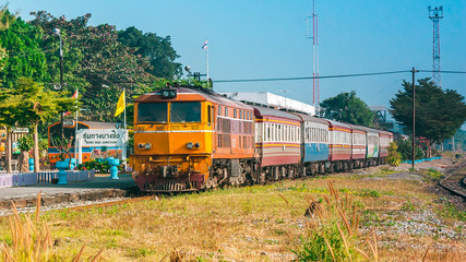 Obraz premium Passenger train at station, 2013.