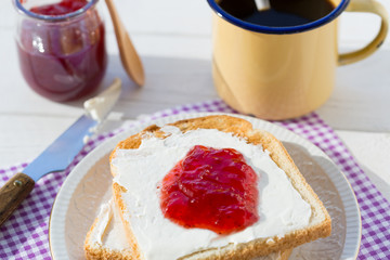 Breakfast with toasts