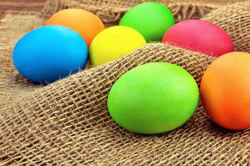 Photo painted in different colors Easter eggs