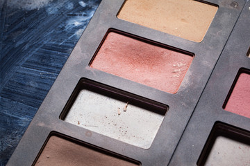 red color palette of cosmetics