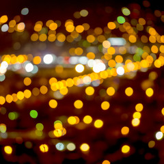 abstract circular natural bokeh background, city lights with hor