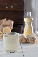 Ginger drink with lemon