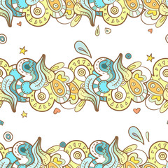 Seamless abstract pattern.Vector image. Doodle style.