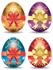 Colorful Eggs with Bows