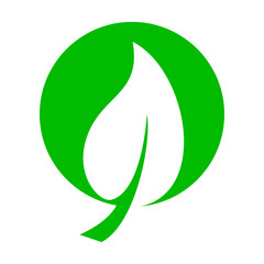 Green leaf icon, simple style 