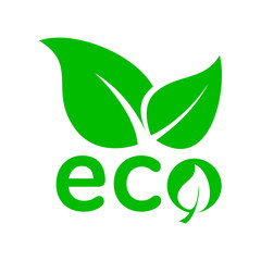 Leaves eco icon, simple style