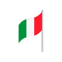 Italy flag icon in isometric 3d style