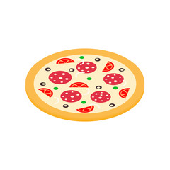 Pizza icon in isometric 3d style