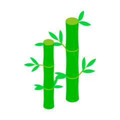 Fototapeta na wymiar Green bamboo stem icon, isometric 3d style