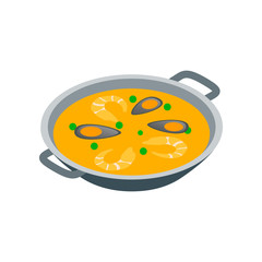 Paella icon, isometric 3d style
